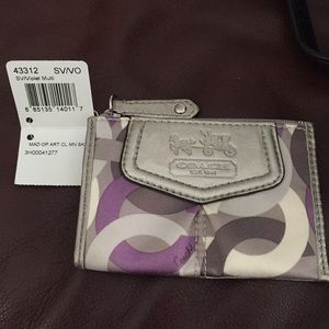 Coach Madison Op Art Graphic Key Ring Wallet